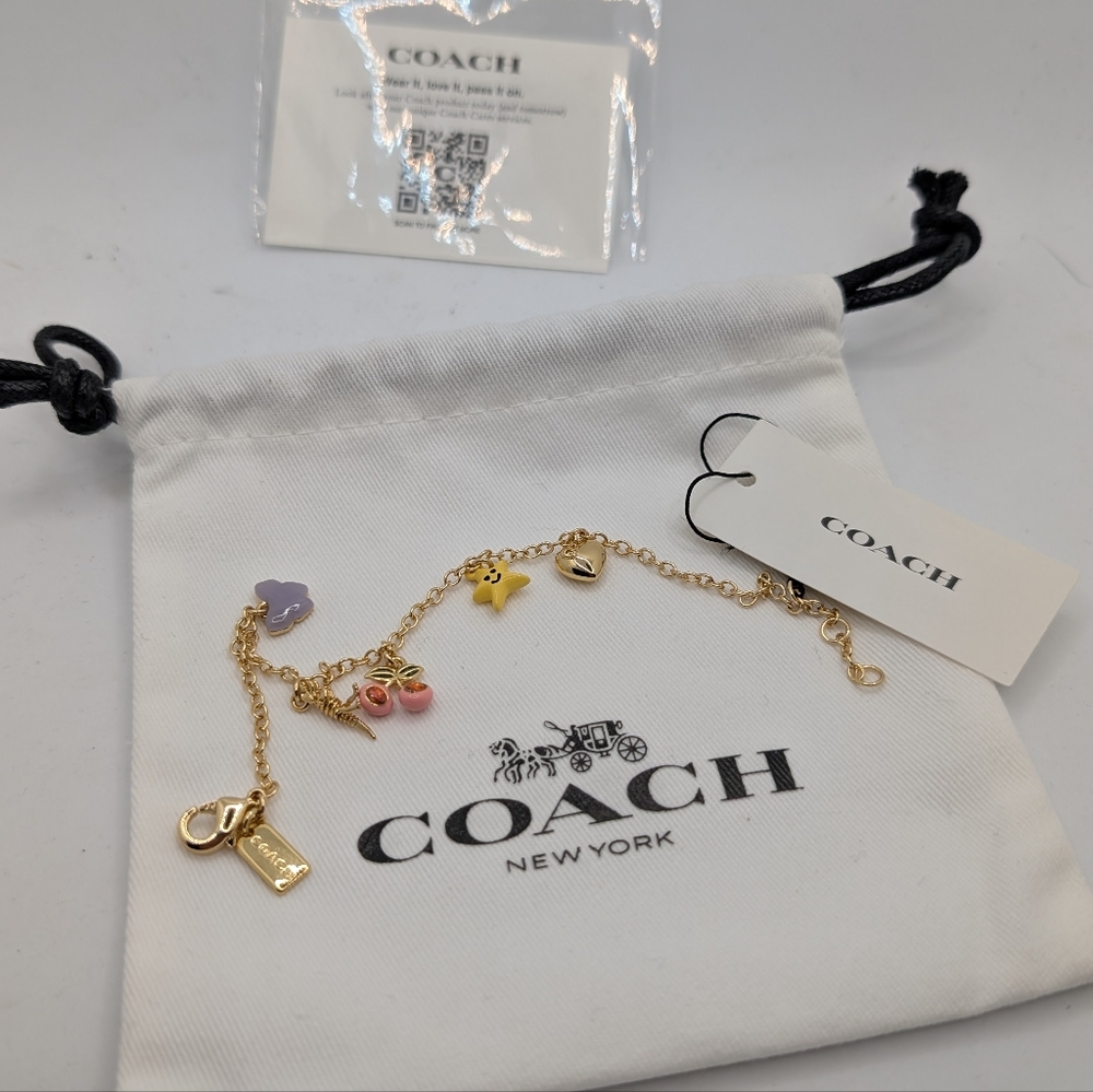 Coach Gold Charm Bracelet NWT